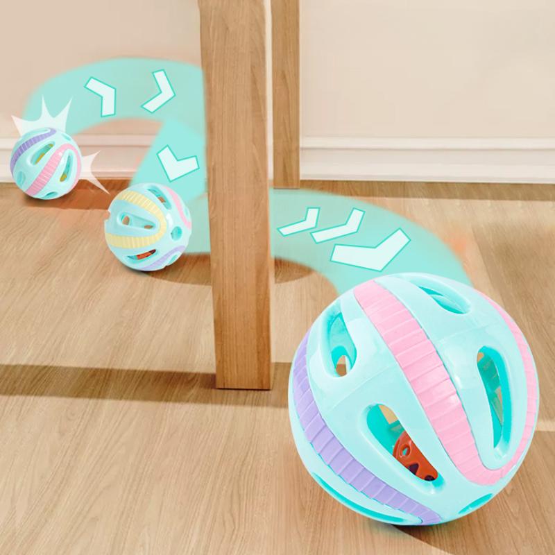 Bell Ball Cat Toys kitten Colorful Playing Ball Toys Interactive Funny Plastic Cat Sound Toy Cat Ball Chase Toy Pet Supplies