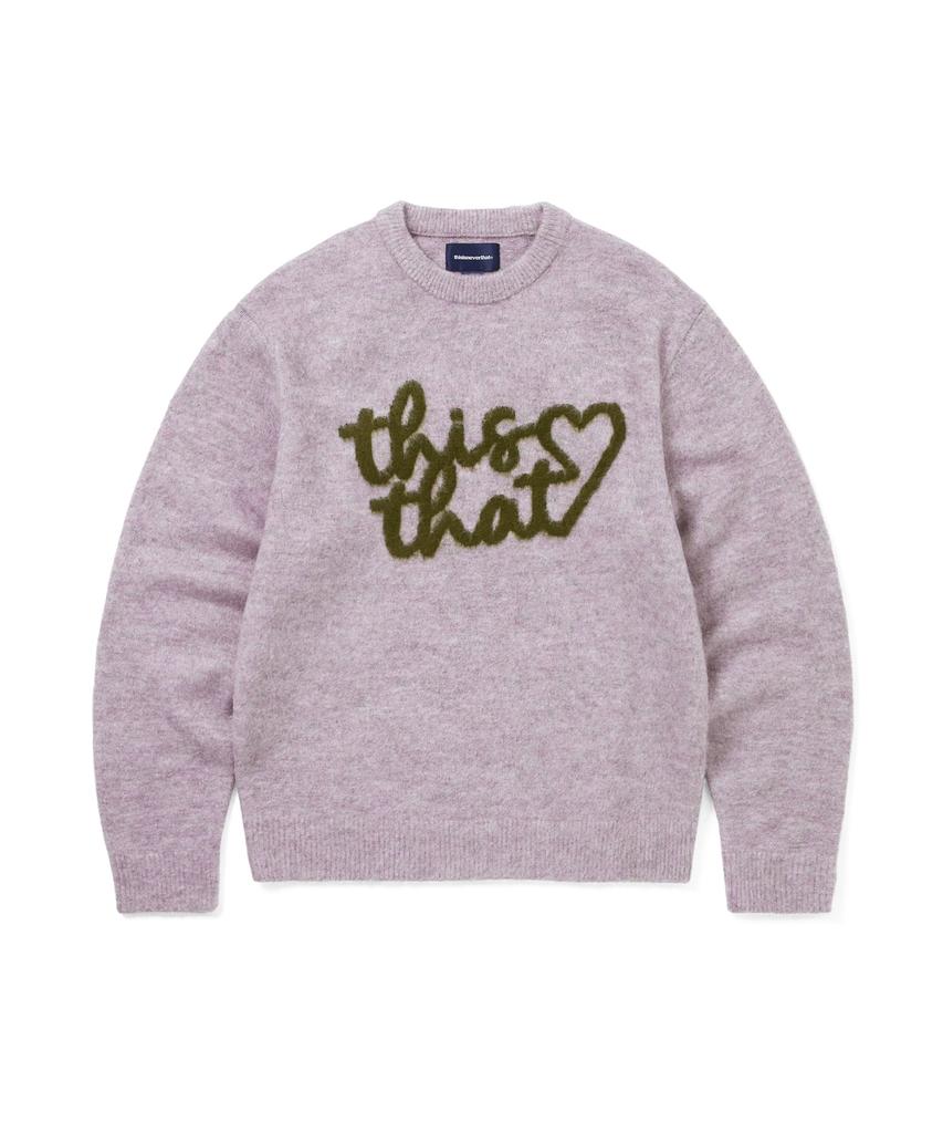 THISISNEVERTHAT Heart Logo Knit Sweater Lavender