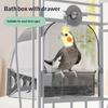 No Leakage Large Transparent Bird Bath Box Removable Drawer Lightweight Hanging for Garden Outdoor  Birds