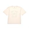 MLB New York Yankees Loose Crew Neck Pullover Letter Print Short Sleeve T-Shirt Unisex Tops Cream 3ATSV0644-50CRS