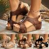 Colorful Sandals For Women Wedge Sandals Open Toe Wedge Heel Casual Thick Bottom Sandals Platform Thick Bottom Zapatos De Mujer