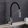 Kitchen faucet set with flexible spout for sink and movable aerator