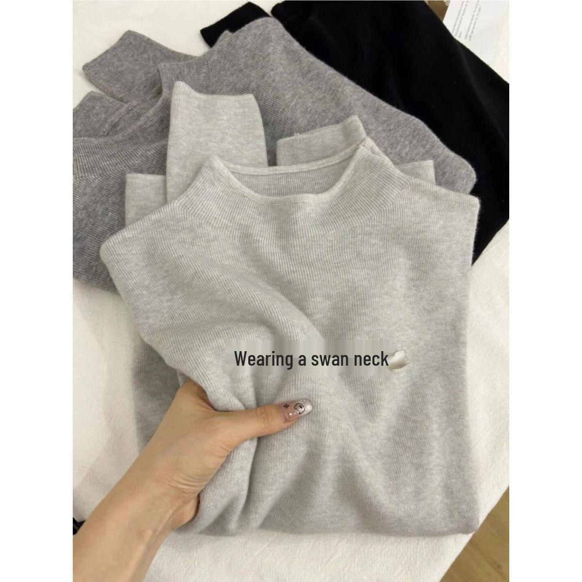 

Women s 2024 Autumn/Winter High-Neck Knitted Sweater Pullover One Size