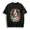 Blumiges Mutter-Kind-Motiv Lässiges Oberteil Für Damen Reines Baumwoll-T-Shirt