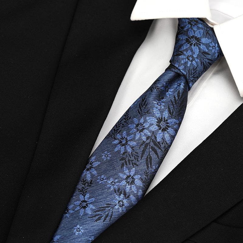 Hong Kong Style Retro Work Professional Tie Men'S Formal Wear Korean Version Of British Business 8Cm Hand-Made Pattern Student Clothing Trend