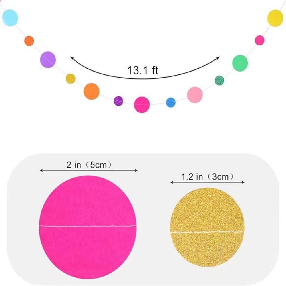 New Paper Circle Garland Banner Round Dots Hanging Polka Dot Garland Colorful Colorful Dot Garland Wedding Decorations