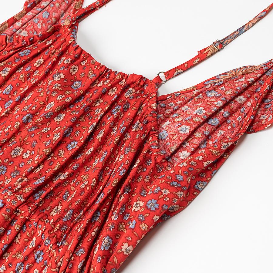 Spring Floral Ruffle Waist Slimming Women's One-Piece Dress