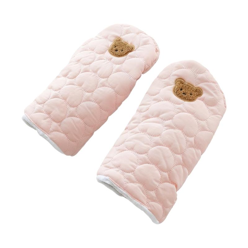

Cold Season Infant Carriage Mittens Warm Glove Offering Wind Resistance Warmth and Easy Attachment for Parents розовый
