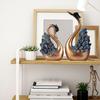 2 Stück Schwanenfiguren Paar-Heimdekorationen für Wohnzimmer-Dekor und Zubehör, Skulpturen Heimdekoration für Couchtisch, Dekor-Akzente für Bücherregal