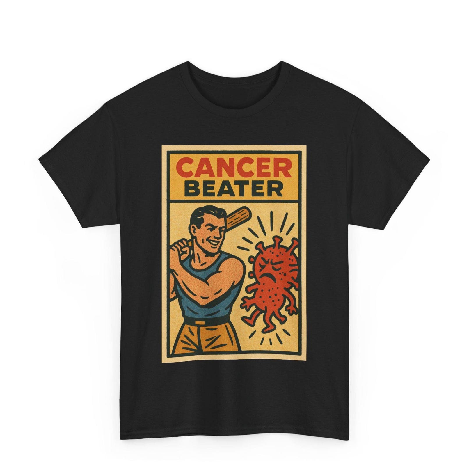 Cancer Survivor T-Shirt: Retro Comic Hero Graphic Tee 3XL