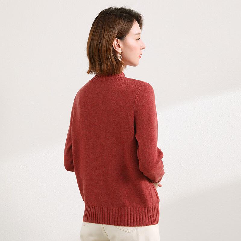 Yiliteng Women's Pure Wool Semi-High Collar Sweater
