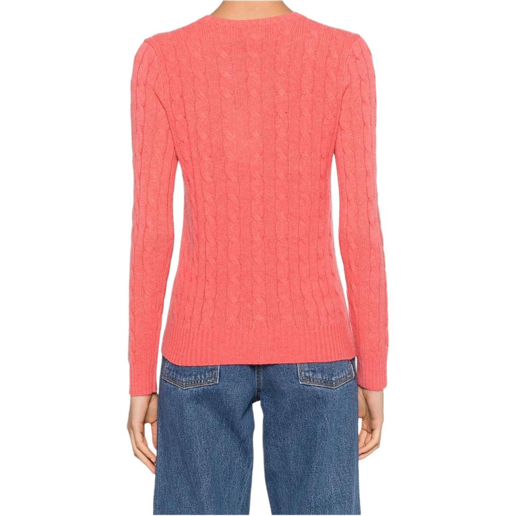 Polo Ralph Lauren Maglione Girocollo Manica Lunga con Logo Monocolore Donna Rosa 211910421-024