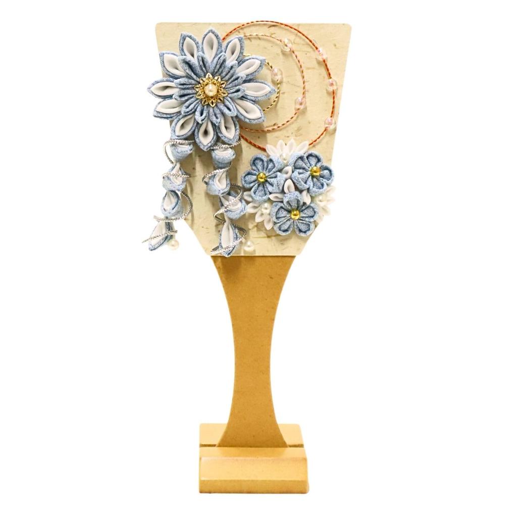 Hagoita Honoka Blue with Height For Girls (Tsumami Hagoita) (206616) Stand, 21.5cm,