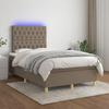 VidaXL Slatted Bed Base with Mattress and LED, Upholstered Bed, Double Bed, Adult Bed for Interior Bedroom, 3135665