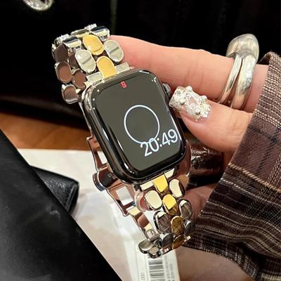 Luxury Stainless Steel Band For iWatch Ultra 10 9 8 7 SE 6 5 Metal Bracelet Strap For Apple Watch 38mm 40 41mm 42 45mm 46mm 49mm