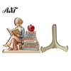 Premium Material Decorative Art Wooden Reading Desktop Ornaments for Home Office Decor, Minimalist Figurine, Wear-resistant Crafts Creative