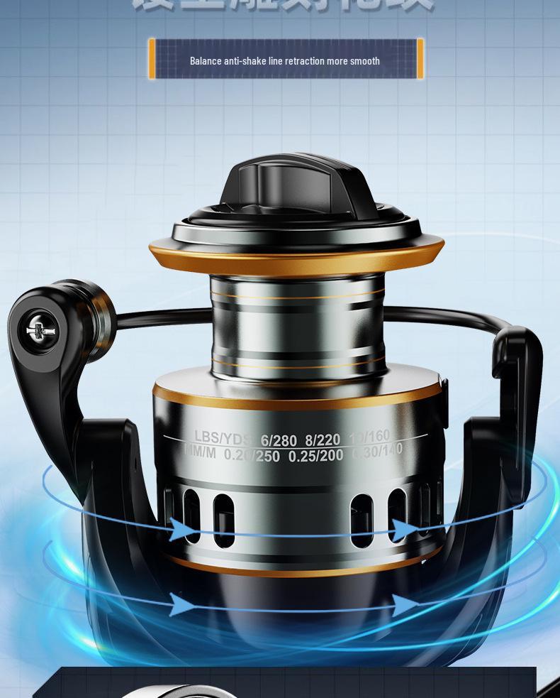 All-Metal Long-Casting Spinning Fishing Reel with Metal Handle and Slanted Line Opening for Genuine Micro-Lure Rods.