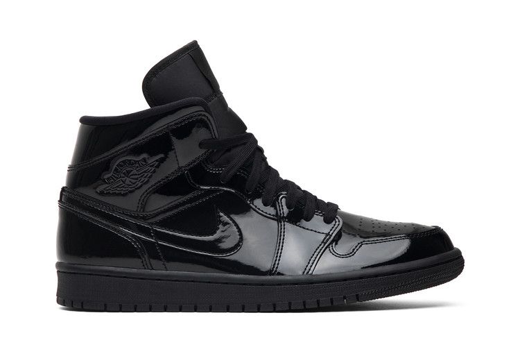 Women's Sneakers Nike Jordan 1 Mid SE Triple Black Patent (Women's) Black/Black-Black-Black