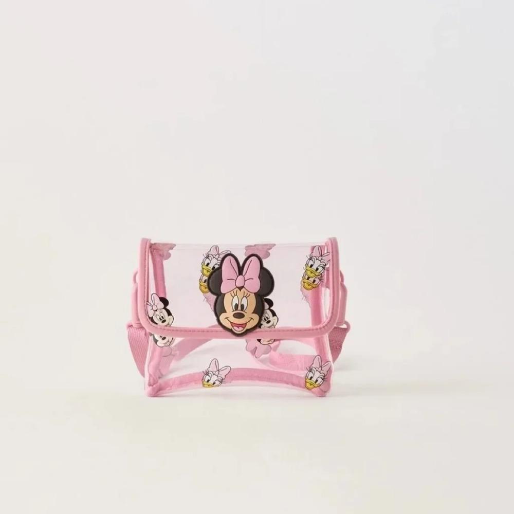 Disney New Mickey Cartoon Fashion Backpack Women's Minnie Canvas School Bag Boys and Girls Fashion Large Capacity Backpack