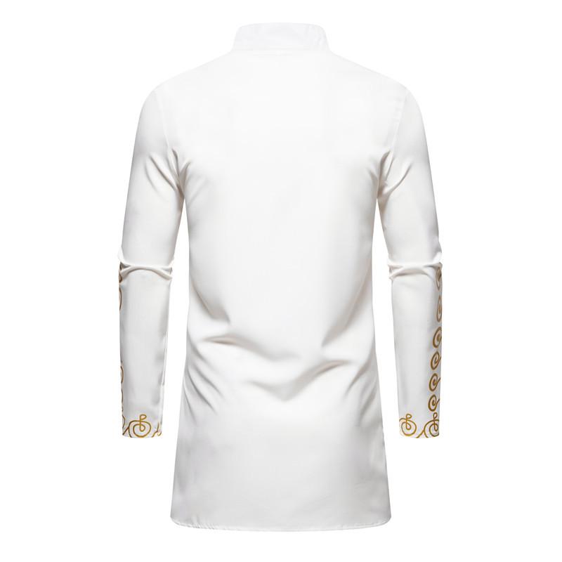 Men's Muslim Robe Jubba Thobe Muslim Dress Middle Eastern Costume Muslim Print Robe Blue Black Red White