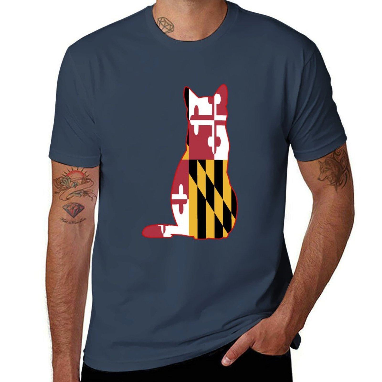 Maryland Cat Tshirt Casual Loose Fit Short Sleeve Tshirt S