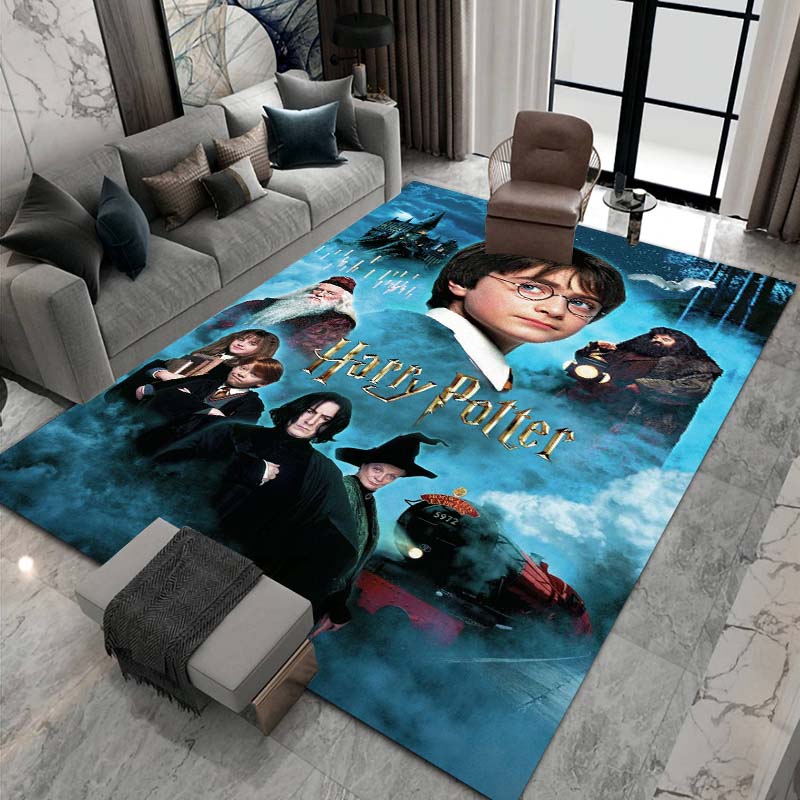 3D Printed Harry Potter Classic Fantasy Adventure Movie Theme Rug, Bedroom Living Room Play Mat