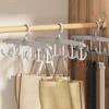 Multifunctional White 6 Hook Hanger, 360° Rotating Bra Organizer Rack for Saving Space,Home Scarf Belt Hats Tie Storage Hanger