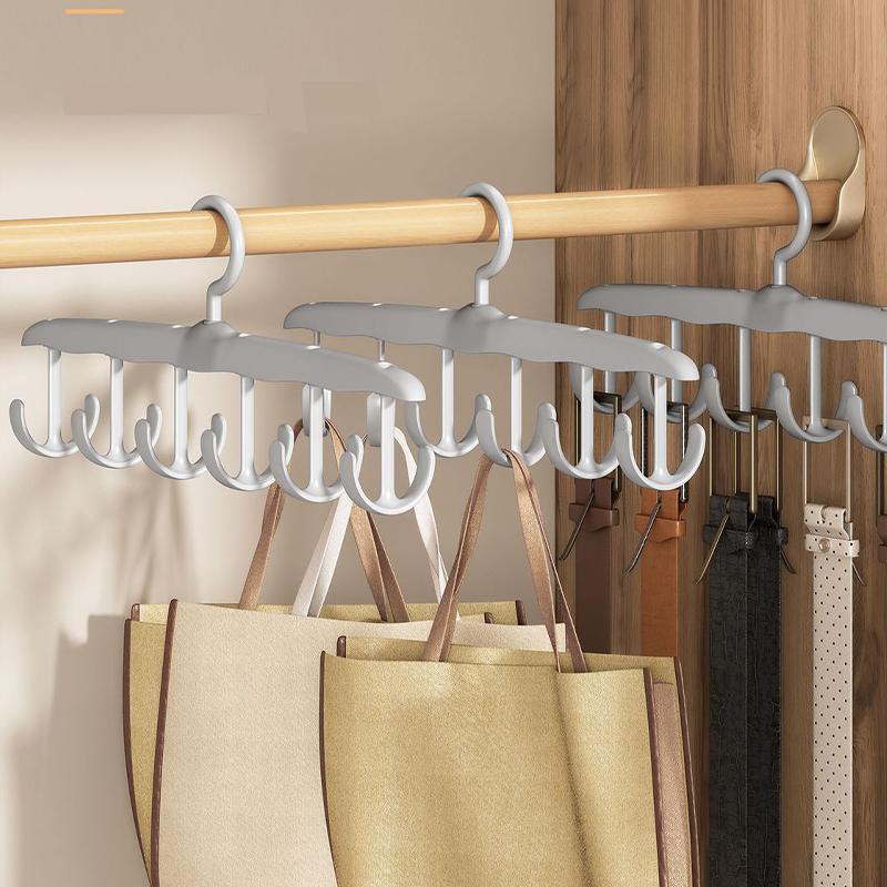 Multifunctional White 6 Hook Hanger, 360° Rotating Bra Organizer Rack for Saving Space,Home Scarf Belt Hats Tie Storage Hanger