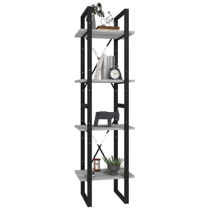 Maison Exclusive - Bibliothèque 4 niveaux Sonoma gris 40x30x140 cm Bois