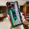 Unique Blue-Green Cassette Tape Phone Case For iPhone 17 16 15 14 13 12 11 Pro Max Plus 17 Air Airbag Plating Back Cover