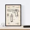 Nacnic Affiche Missile de Brevet. Feuille avec Le Vieux brevet DE Dessin en Format A3 et Vintage Background