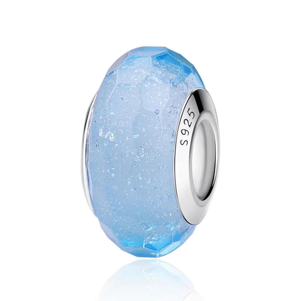 Copper Pink Flower Murano Glass Beads Charm Fit Original Bracelet Necklace Faceted Murano Diy Women Luxury Jewelry