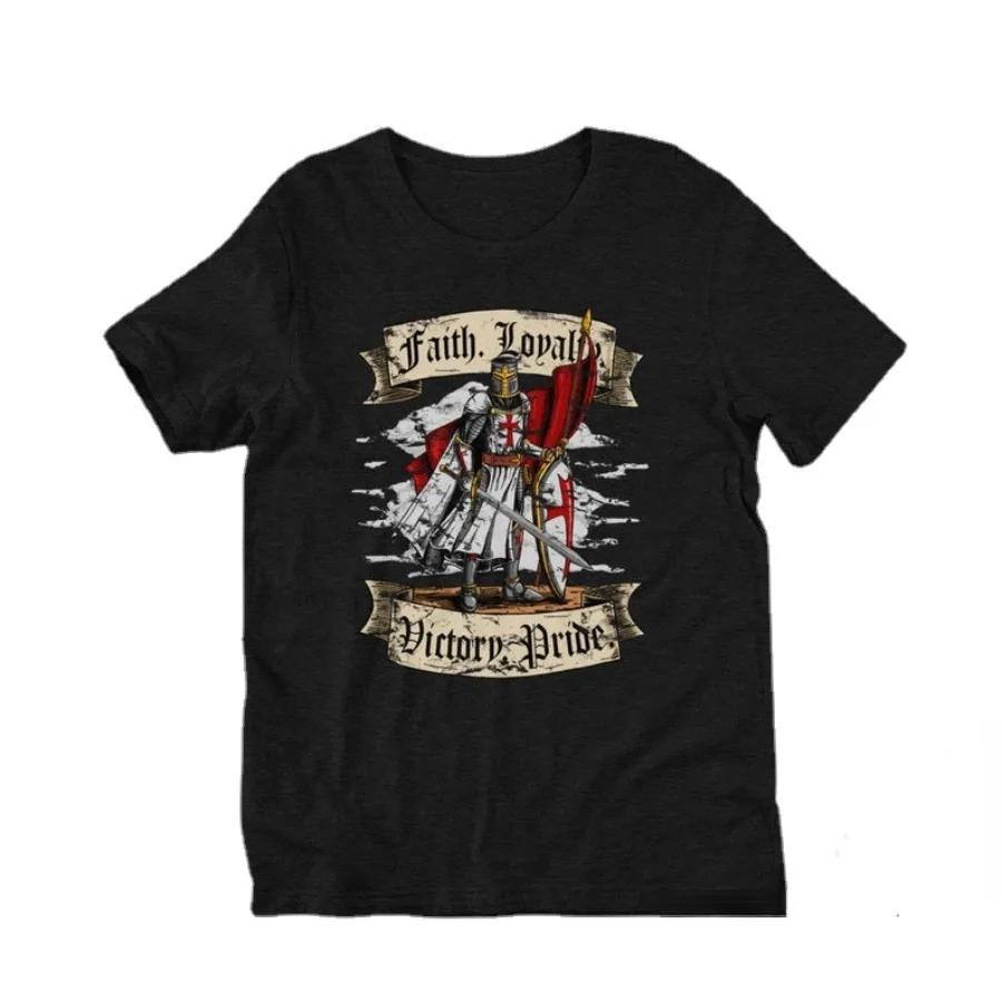 

Knight Templar Mens TShirt Faith Loyal Victory Pride Crusader Summer Cotton ONeck Short Sleeve Mens T Shirt New Size S3XL 4XL