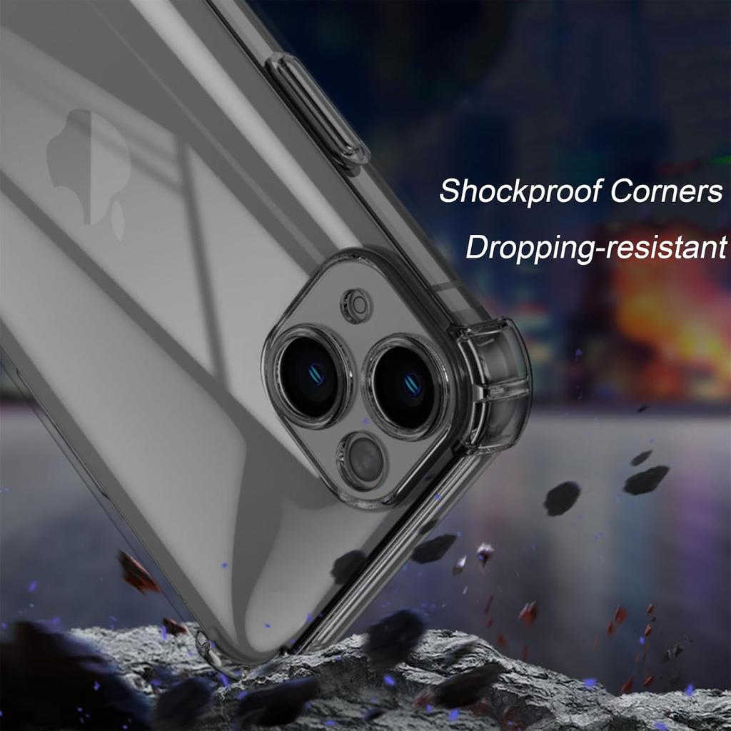 siduater Strap Case for 6.7" iPhone 15 Plus with Wristband Kickstand, Clear Soft TPU Protective Shockproof Bumper Rugged Cover, Adjustable Hand Grip