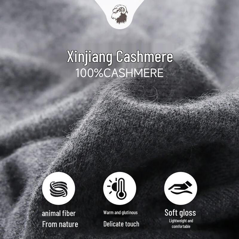 Zhaojun Men's Half-Zip 100% Cashmere Sweater