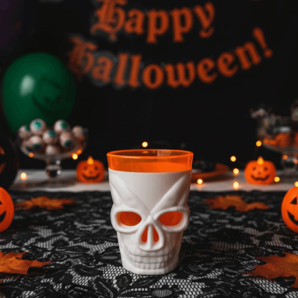 LED Light Skull Head Glowing Wine Cup Double Layer Design Drinking Mug Bar