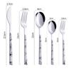 Edelstahl Gehobenes Tischgeschirr Marmorgriff Silber Dessert Dinnerlöffel Westliches Steakmesser Gabel Küchenbesteck Utensilien
