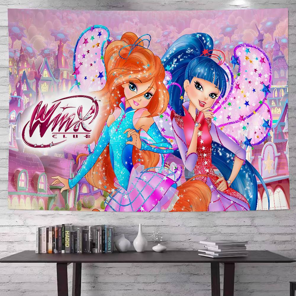 GirlWWinx Catoon Clubs Hanging Bohemian Tapestry Indian Buddha Wall Decoration Witchcraft Bohemian Hippie Cheap Hippie Wall Ha