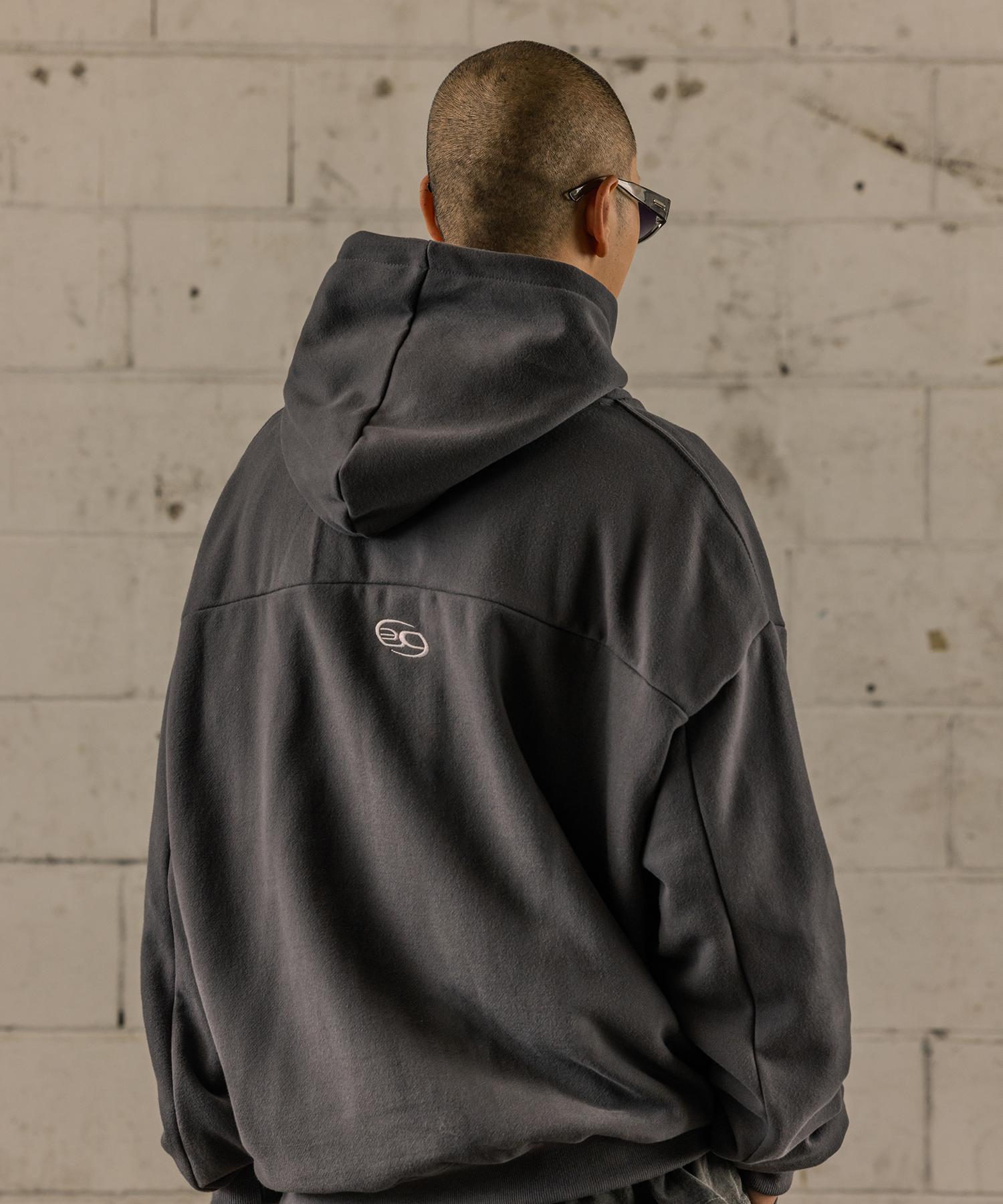 Burning Capone Bc Logo Snap Incision Hoodie Charcoal Charcoal/Fresh