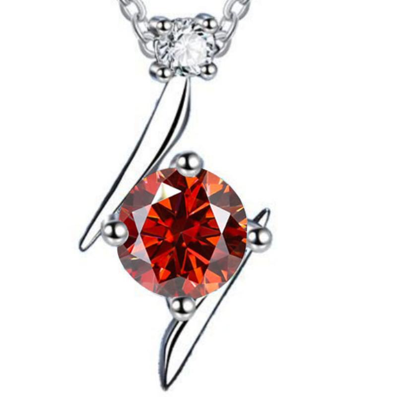 1CT S925 Sterling Silver Moissanite Necklace Lightning Star Pendant D VVS1 Ladies Exquisite Jewelry
