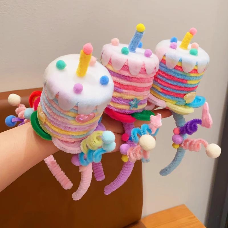 Birthday Twisting Stick Headband Eye-Catching Birthday Cake Headdress, Children'S Birthday Hat Dinner Party Photo Props