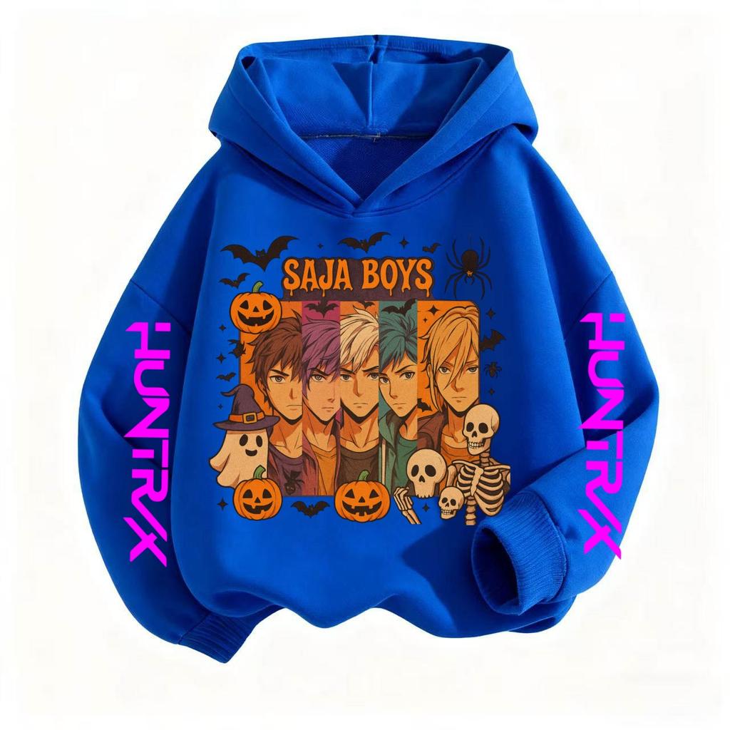 Halloween Boy Print Hoodie, Children's Fashion Pullover, Children's Top, K-pop Demon Hunter Hoodie, Boys and Girls Long Sleeved