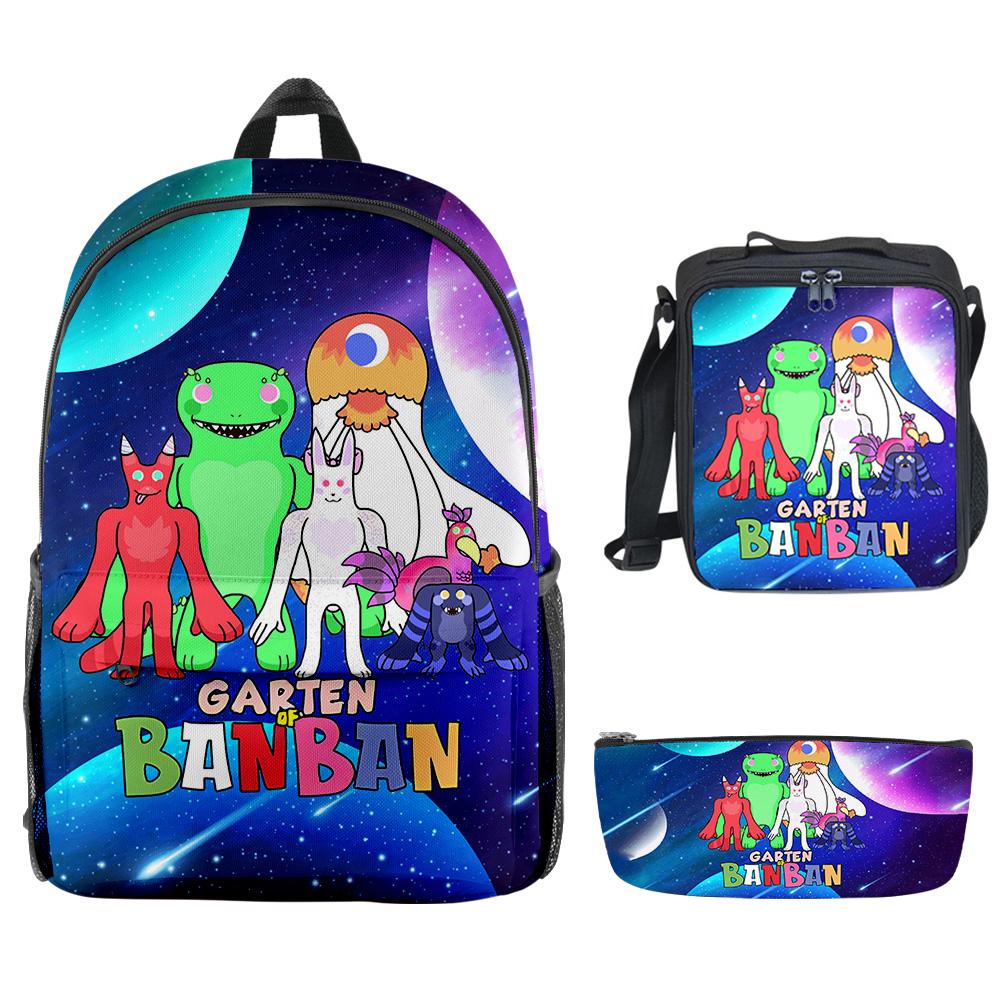 Luxury Youthful New Garten of Banban 3D Print 3pcs/Set School Bags Laptop Daypack Backpack Crossbody Lunch bag Pencil Case