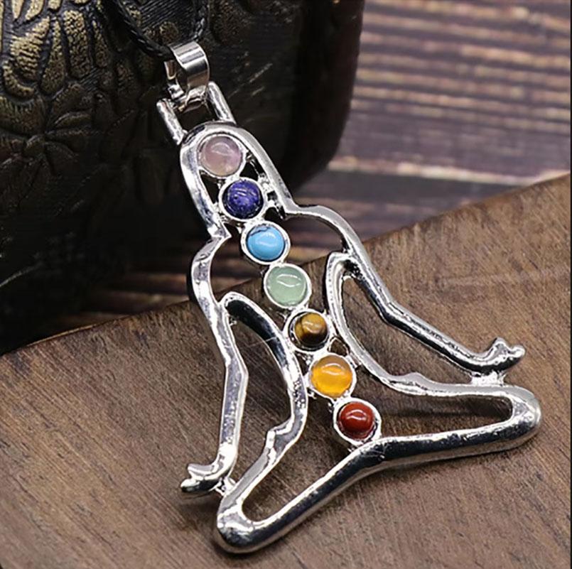 7 ReiKi Steinperlen Innerer Frieden Buddha Yoga Meditation Heilung Chakra Anhänger Modeschmuck Yoga Meditation Anhänger Edelsteine