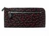 Inden Zipper Long Wallet 2305 Billfold K Black Deerskin x Red Lacquer Dragonfly Pattern x x Zipper Slim Long Wallet [Inden-ya] 9.5cm 20.5cm 2.1cm