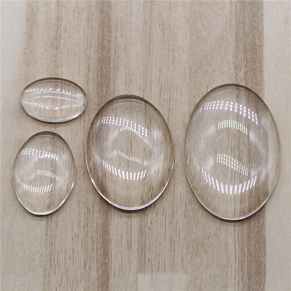 Clear Round Glass Cabochons Smooth Flat Backs For Resin Jewelry Accessories