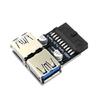 USB3.0 Adapter C Type for Computer Motherboards 19/20PIN To 2 Port USB A Female Port Connection