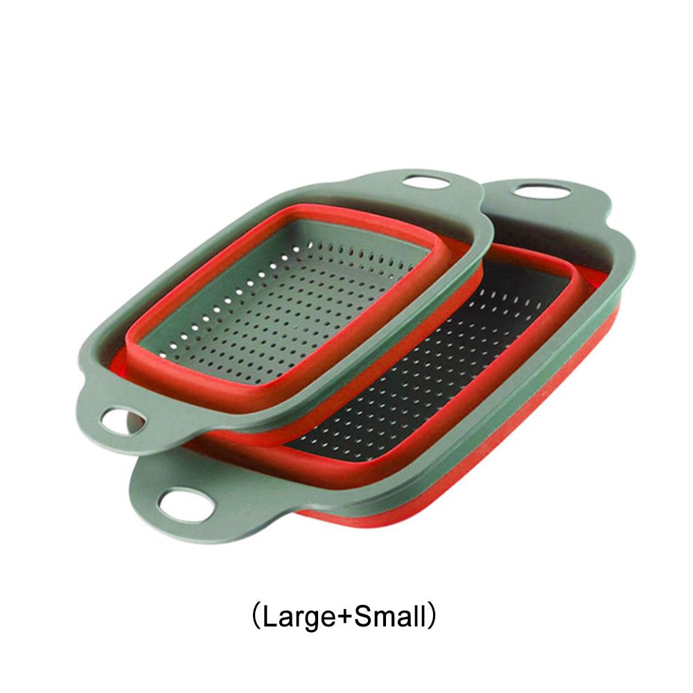 Silicone world Folding Drain Basket Fruit Vegetable Washing Basket Strainer Colander Collapsible Drainer Kitchen Storage Tools