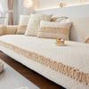 Sofa Cushion Winter Thickened Fleece Cushion Cream Style French Style Lint-Free Sofa Cover Cover Cloth