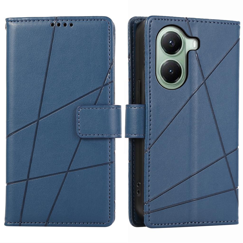 DF-06 For Xiaomi Poco X7 Pro 5G/Redmi Turbo 4 5G Phone Case Line Imprint Leather Wallet Cover